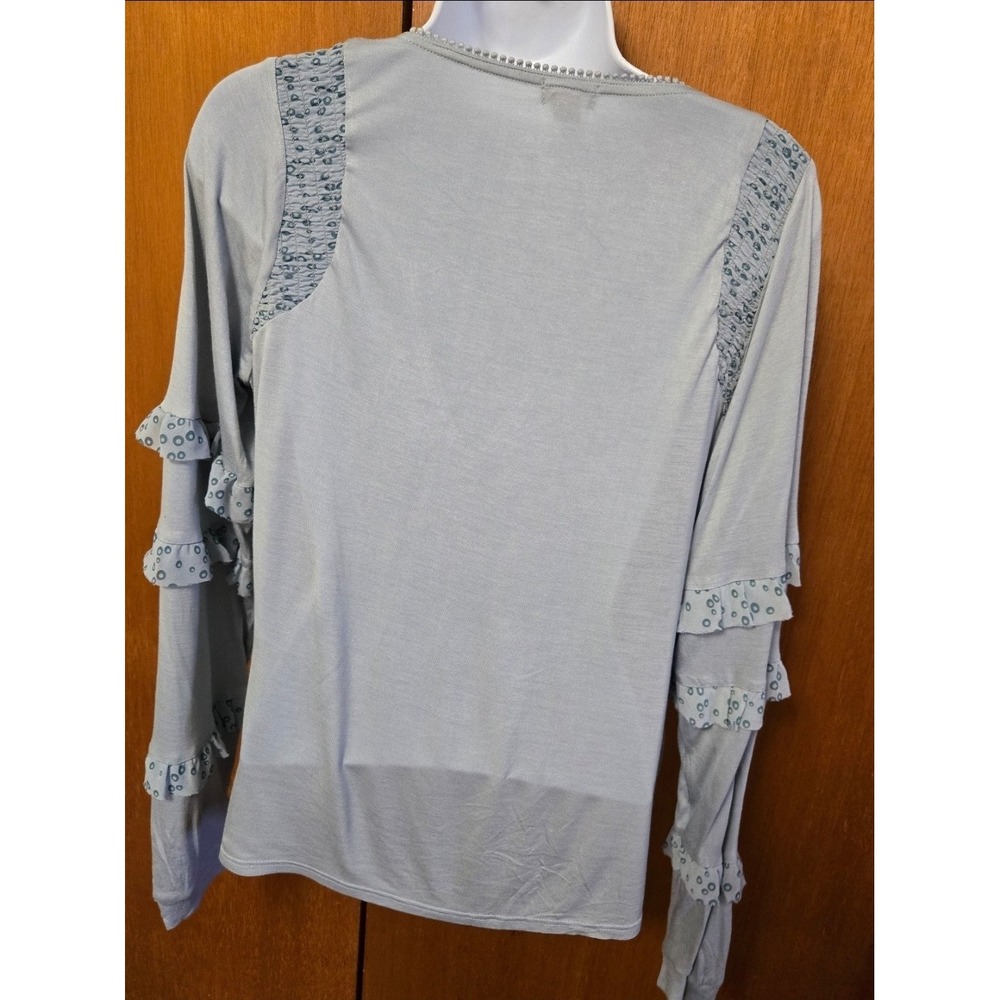 Anthropologie Tiny NWOT Embroidered Floral Ruffle Blouse Top Size Small‎ - Picture 8 of 11